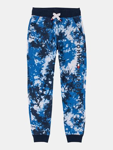 Fiú Tommy Hilfiger Big Tie-Dye Melegítő Nadrág Kék | HU 2203CTV